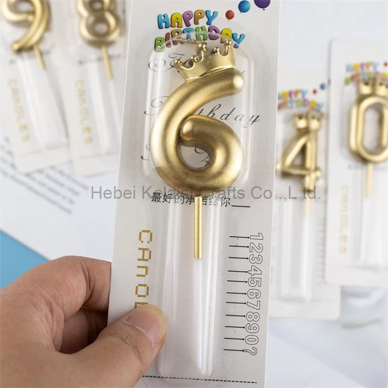 Golden Crown Christmas Valentine Party Numbers 0-9 Candles