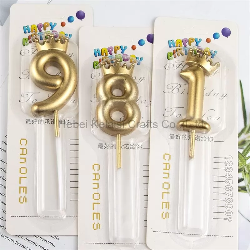 Golden Crown Christmas Valentine Party Numbers 0-9 Candles