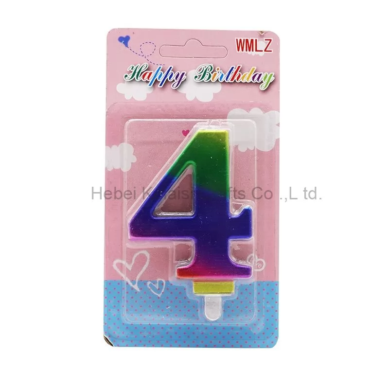 Color gradient individually wrapped digital birthday candles