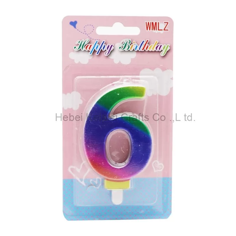 Color gradient individually wrapped digital birthday candles