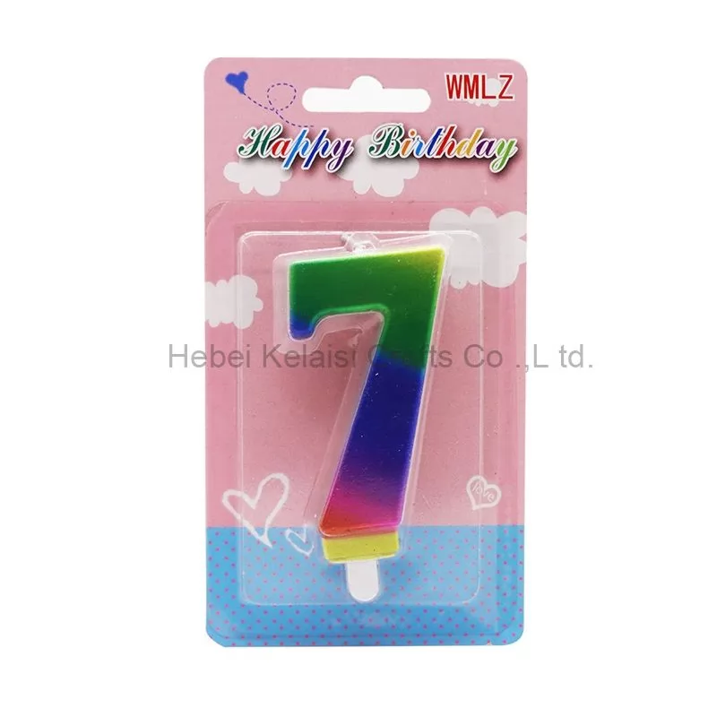 Color gradient individually wrapped digital birthday candles