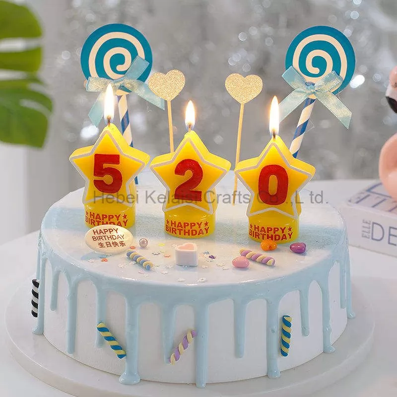 cake decoration cute cartoon shape birthday colorful letter candle