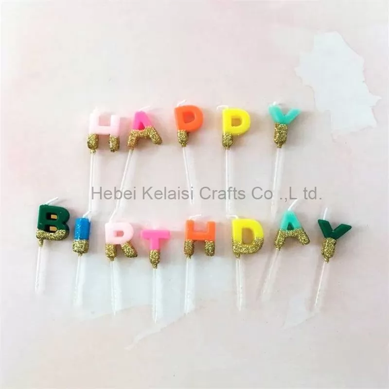 Dust and decorate letter birthday candles