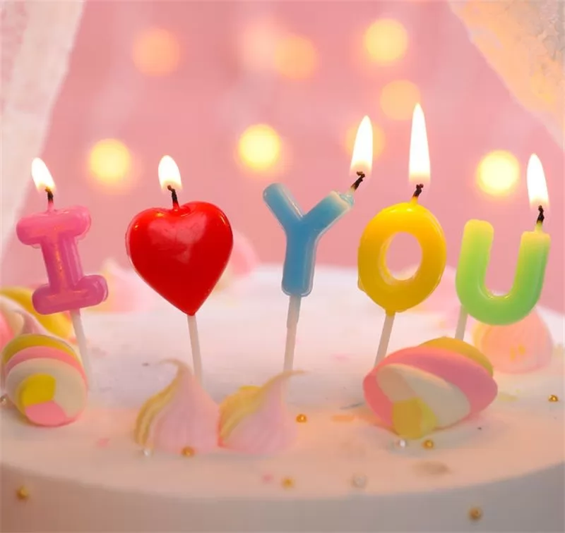 "i love you"Happy Birthday Party Candles for Birthday Party Cake Decoration