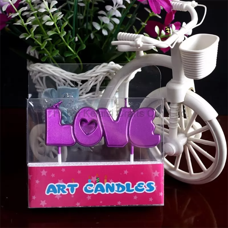 happy birthday candle gold paint electroplating party love shape cake candles