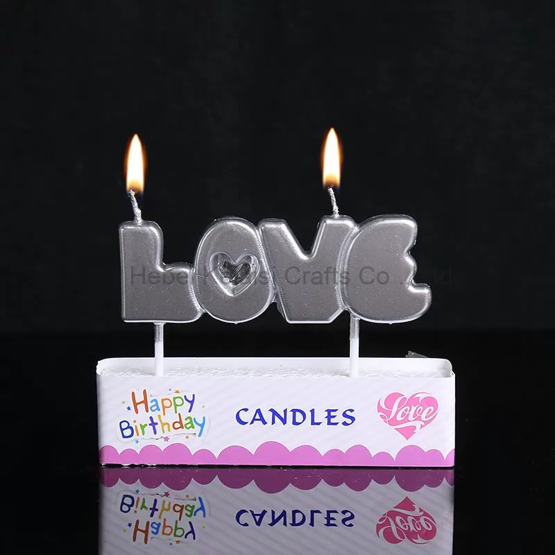 happy birthday candle gold paint electroplating party love shape cake candles