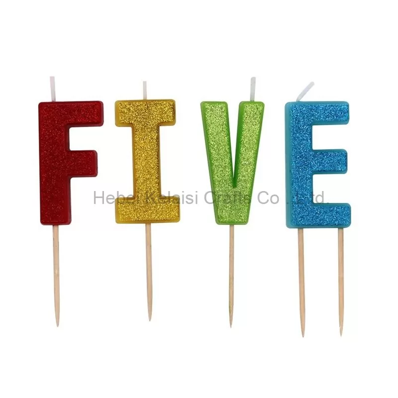 Multicolor dusted alphanumeric birthday candles