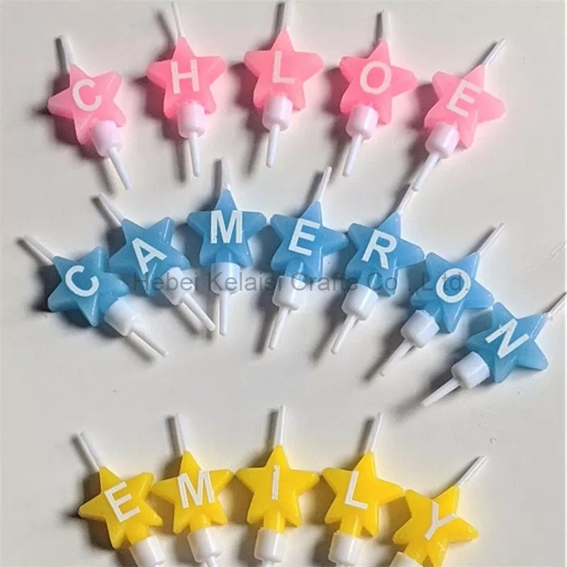 Pink blue letter birthday candles