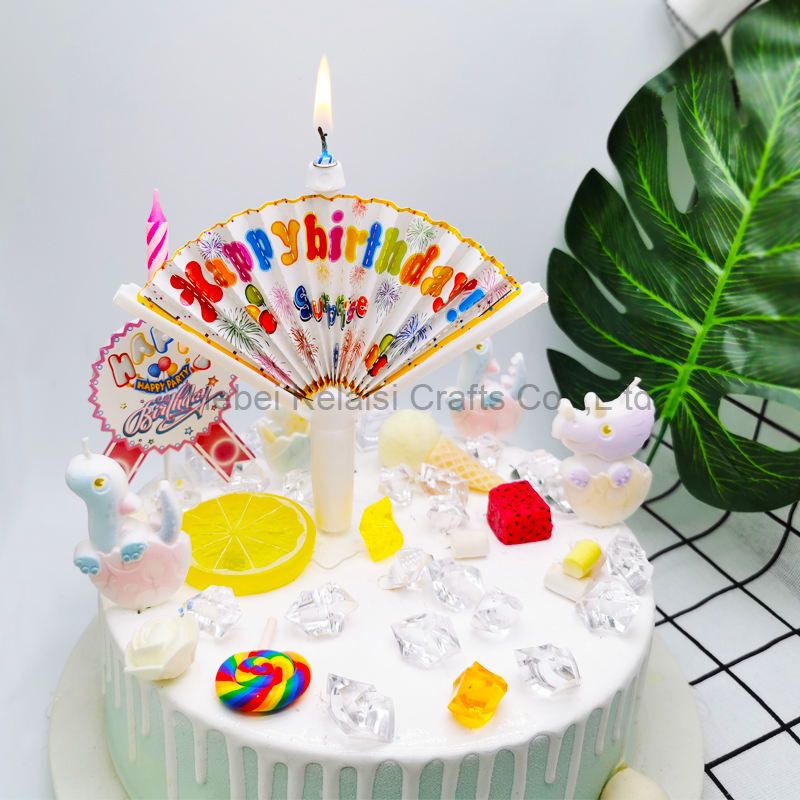 creative votive Fan shape surprise banner candles
