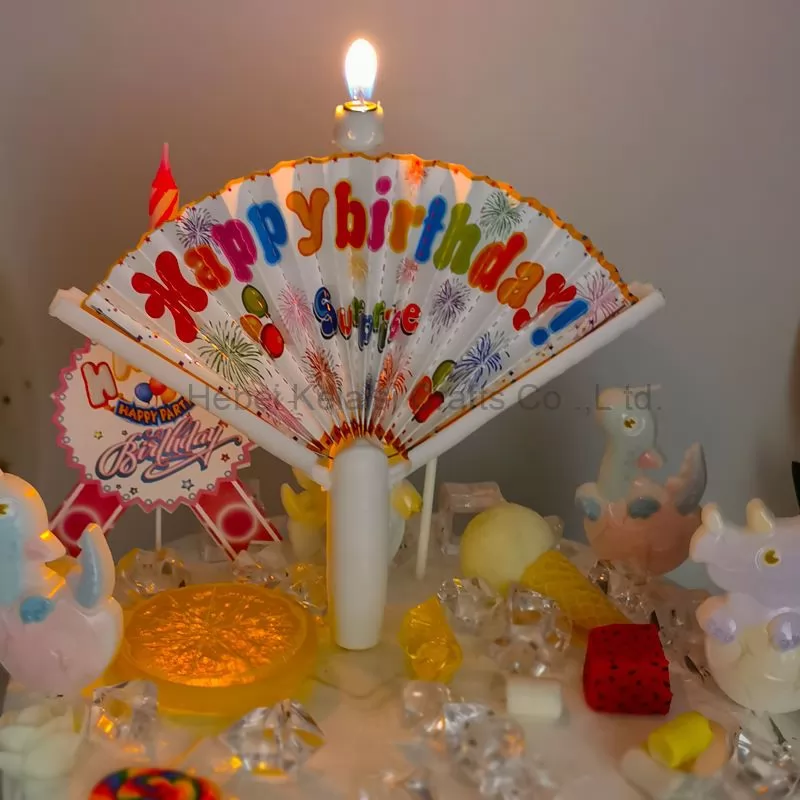 creative votive Fan shape surprise banner candles