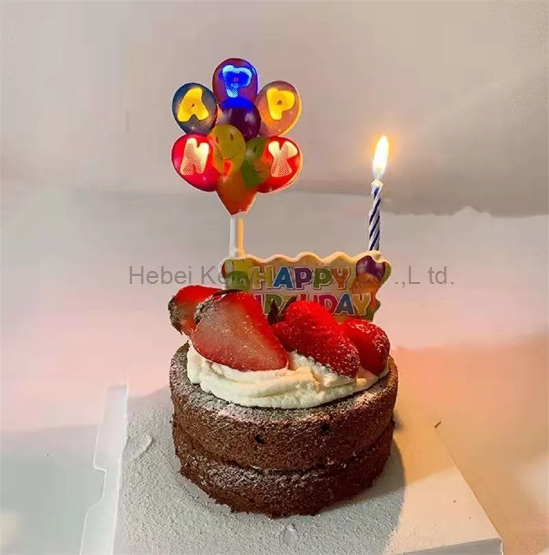 Balloon flashing singing happy birthday musical cake candle for party