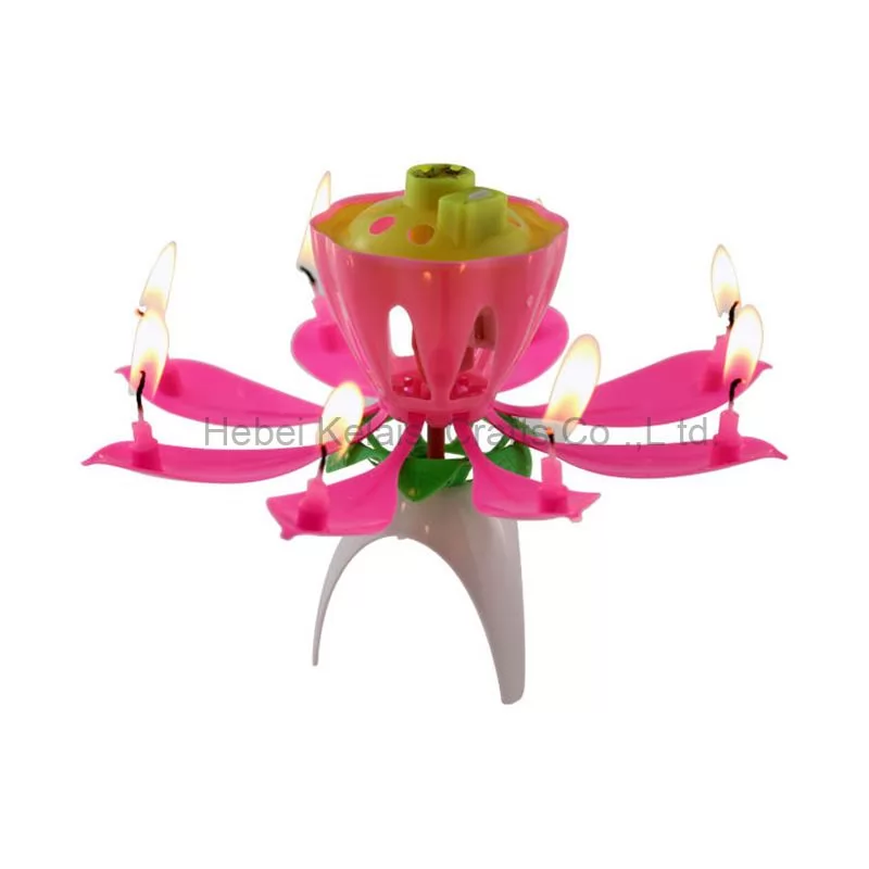 magic singing non rotating music lotus flower birthday candles for cake party