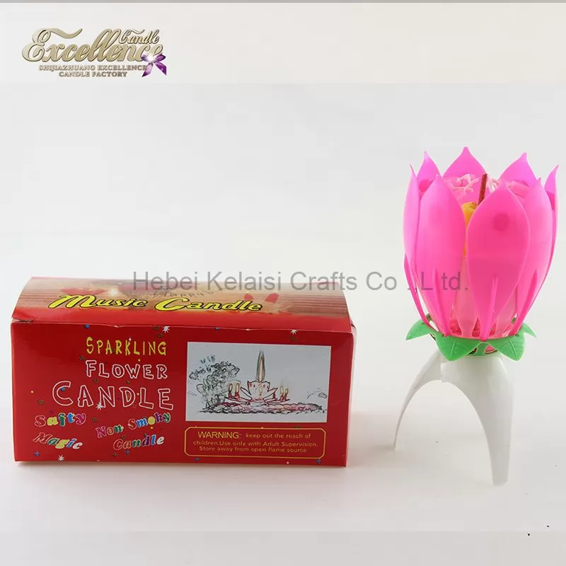 magic singing non rotating music lotus flower birthday candles for cake party
