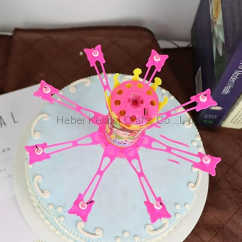 pink intelligent musical rotating birthday candle for birthday party