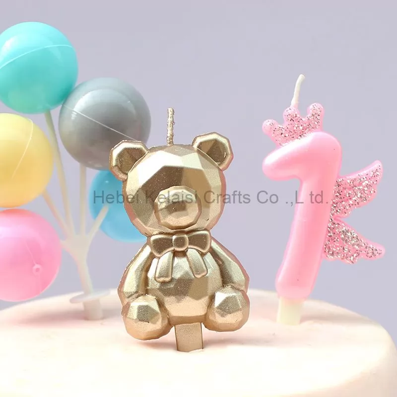 Christmas Popular Three Dimensional Diamond Bear Party Cake Candles