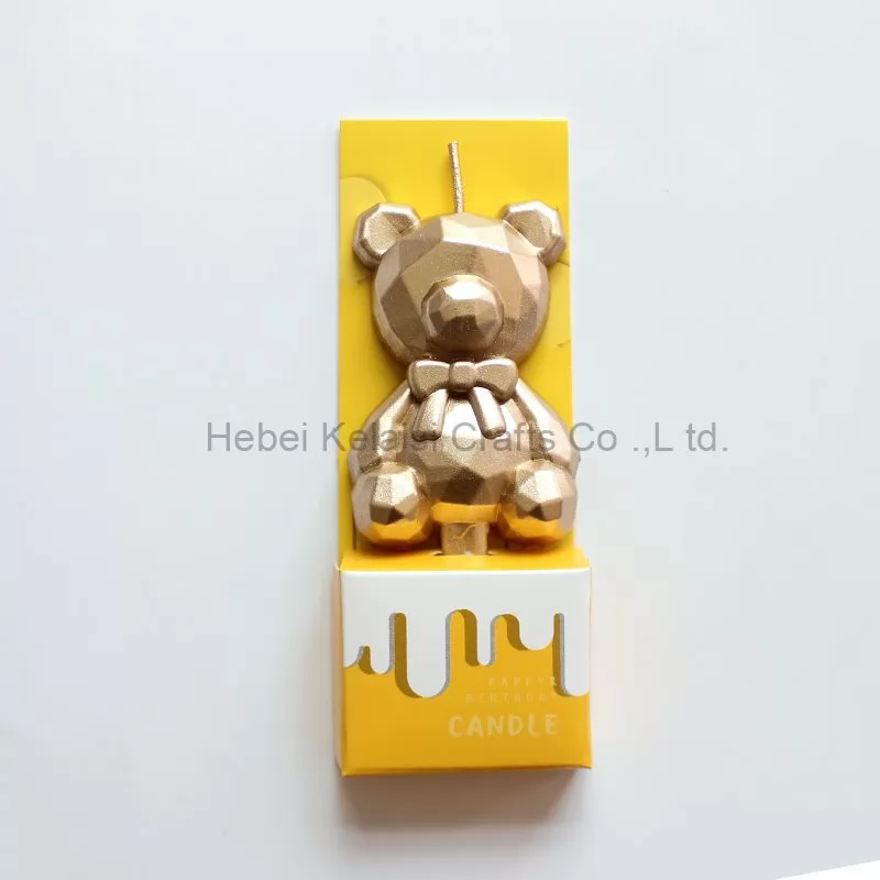 Christmas Popular Three Dimensional Diamond Bear Party Cake Candles