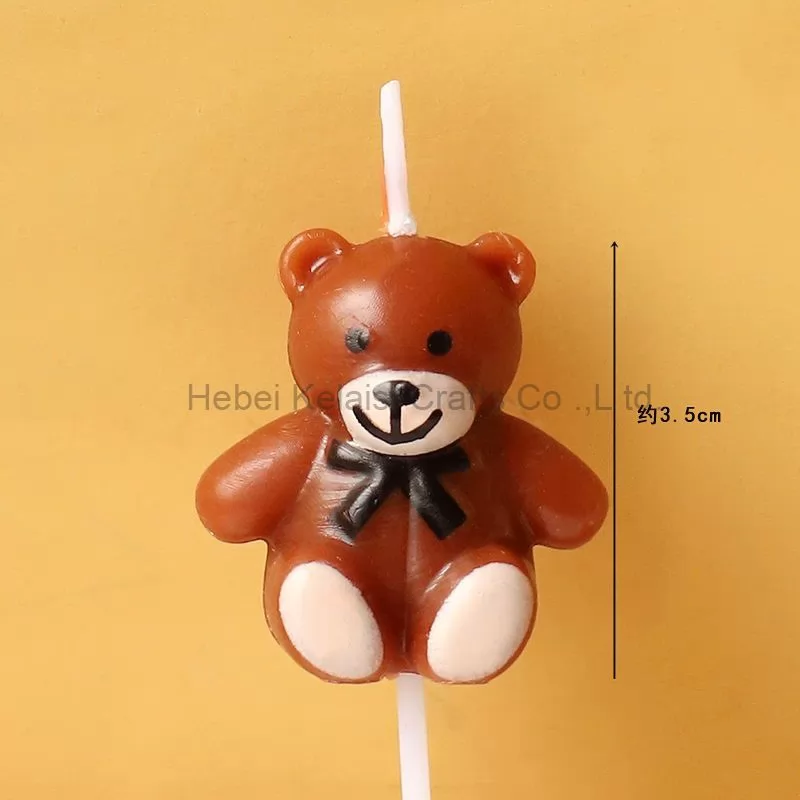 Cute cartoon bear birthday party cake candles