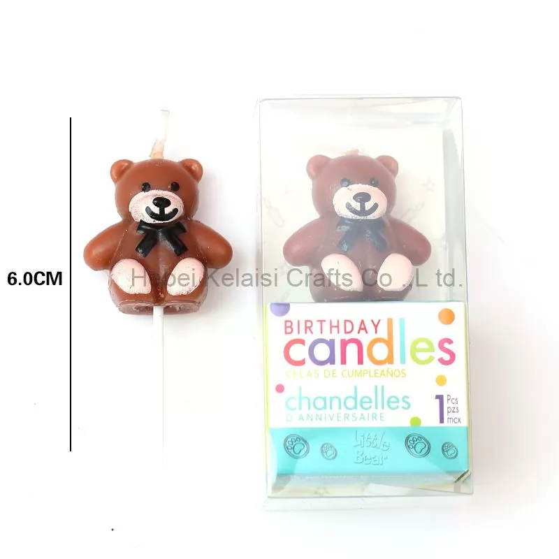 Cute cartoon bear birthday party cake candles