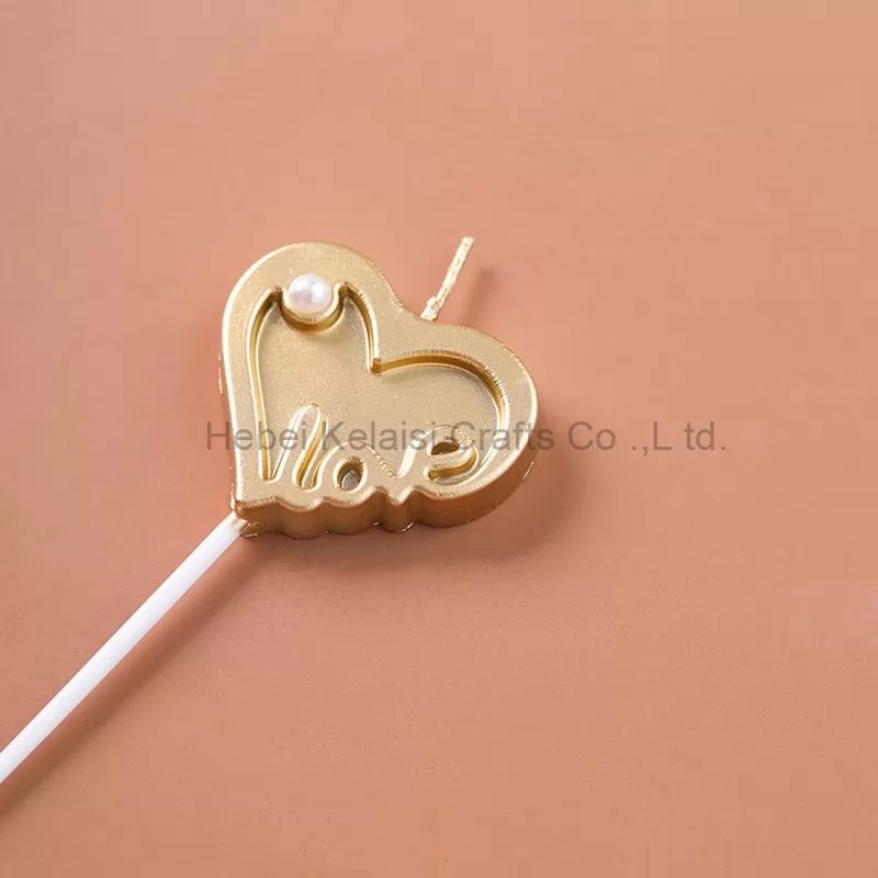 creative heart-shaped love letter shape Birthday cake candle