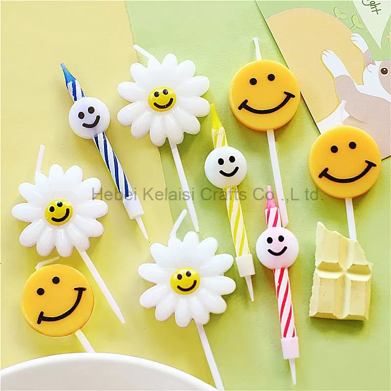 Kids Birthday Cake Party Decorations Candle Party Favors Smile Candle