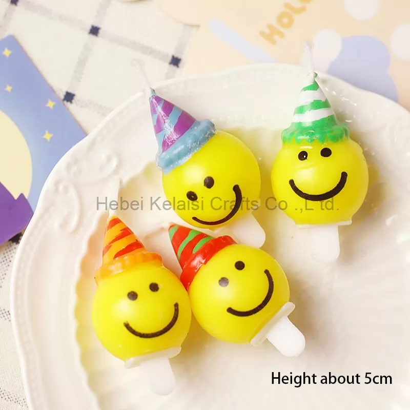 3D Emoticon Smiley Face Smile Birthday Cake Candles