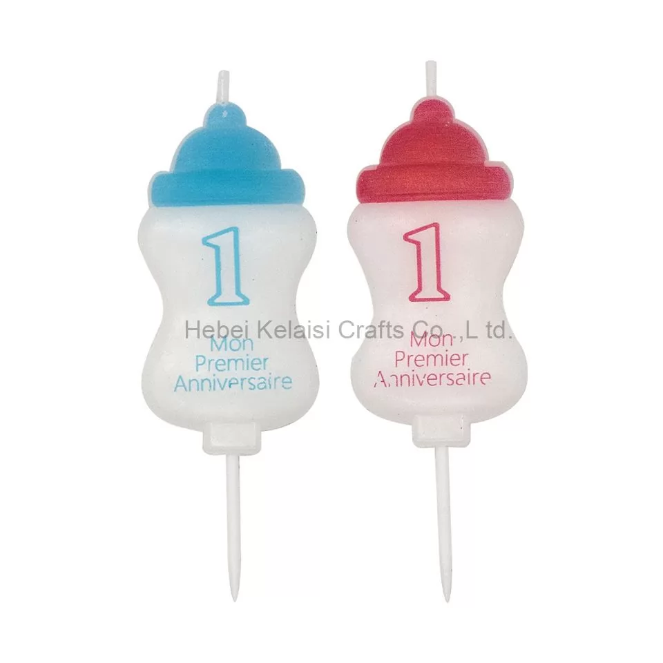 Feeding baby bottle shape birthday celebration candle