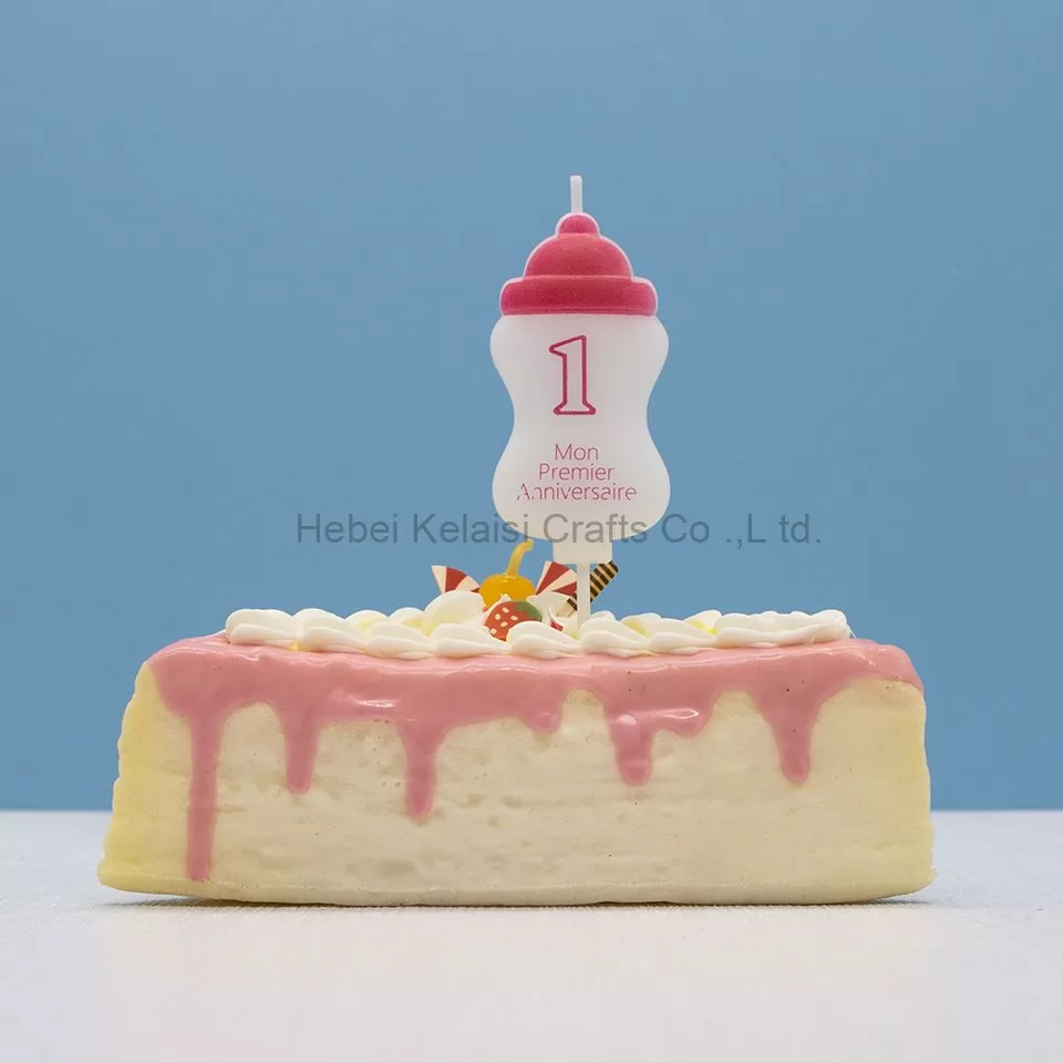 Feeding baby bottle shape birthday celebration candle