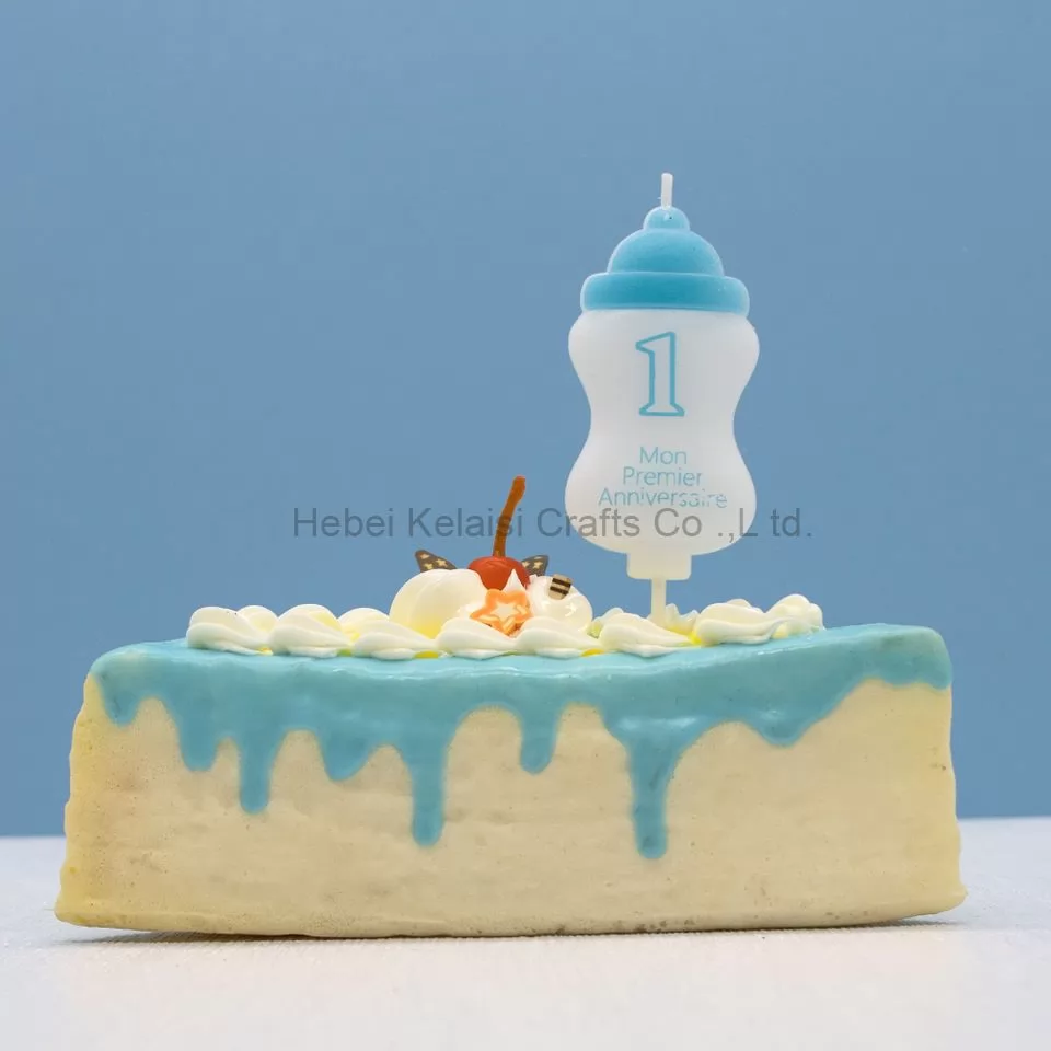 Feeding baby bottle shape birthday celebration candle