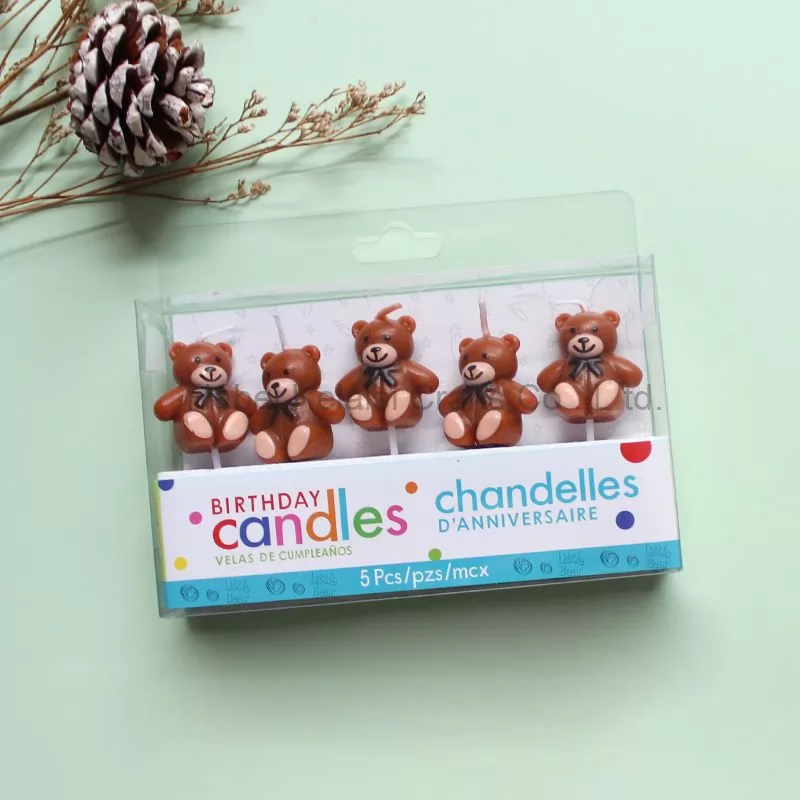 Gift Home Decoration Soy Animal Handmade bears shaped birthday candle