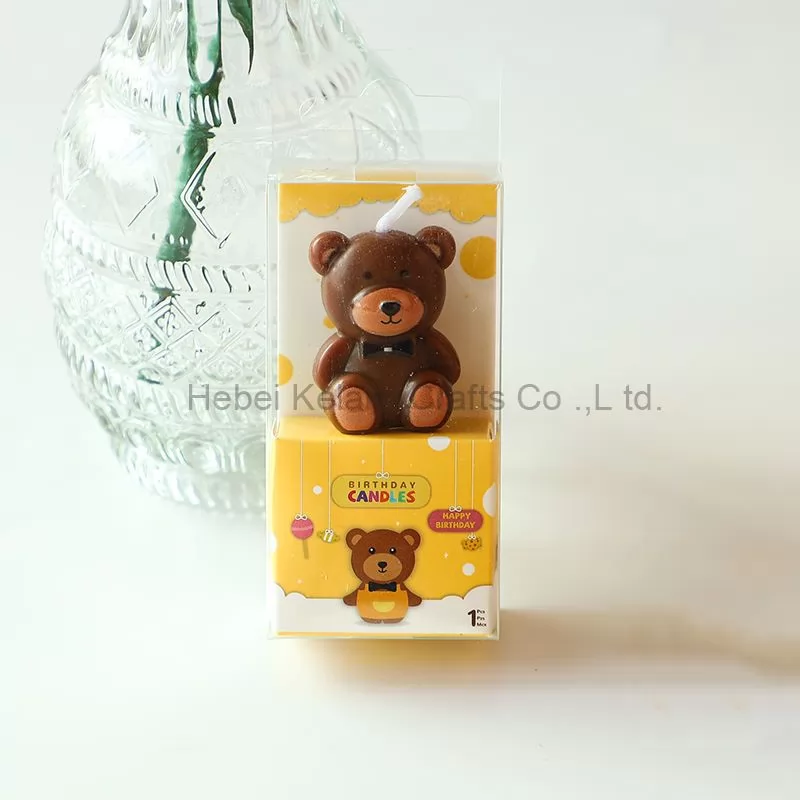 Gift Home Decoration Soy Animal Handmade bears shaped birthday candle