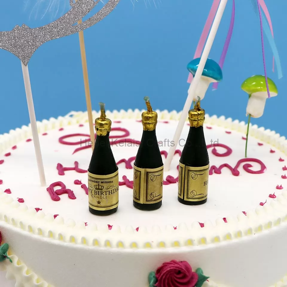 Creative Wine Bottle Cartoon Birthday Decoration Candles