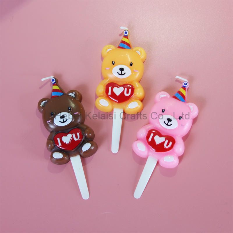 Cartoon Bear Birthday Party Cake Decoration Bear Candle for Birthday Cake