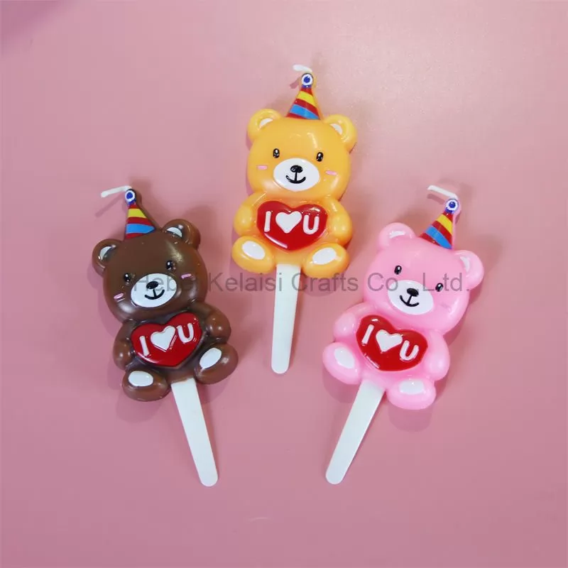 Cartoon Bear Birthday Party Cake Decoration Bear Candle for Birthday Cake