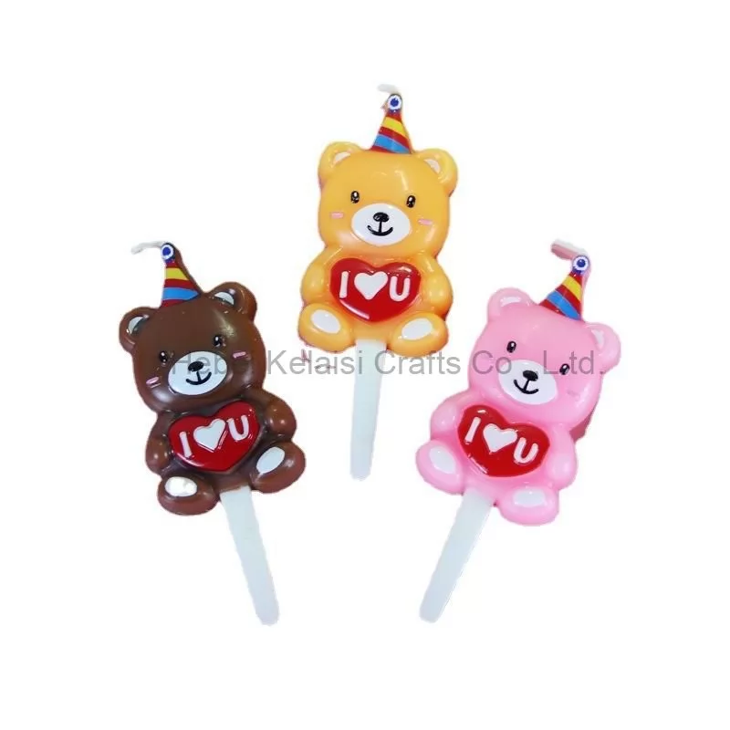 Cartoon Bear Birthday Party Cake Decoration Bear Candle for Birthday Cake