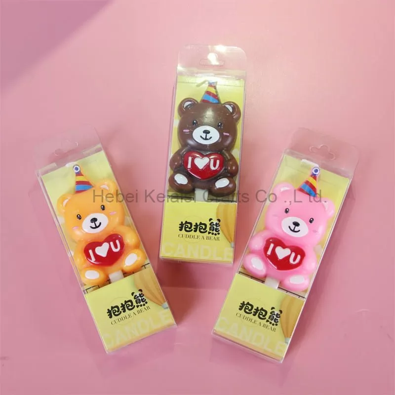 Cartoon Bear Birthday Party Cake Decoration Bear Candle for Birthday Cake