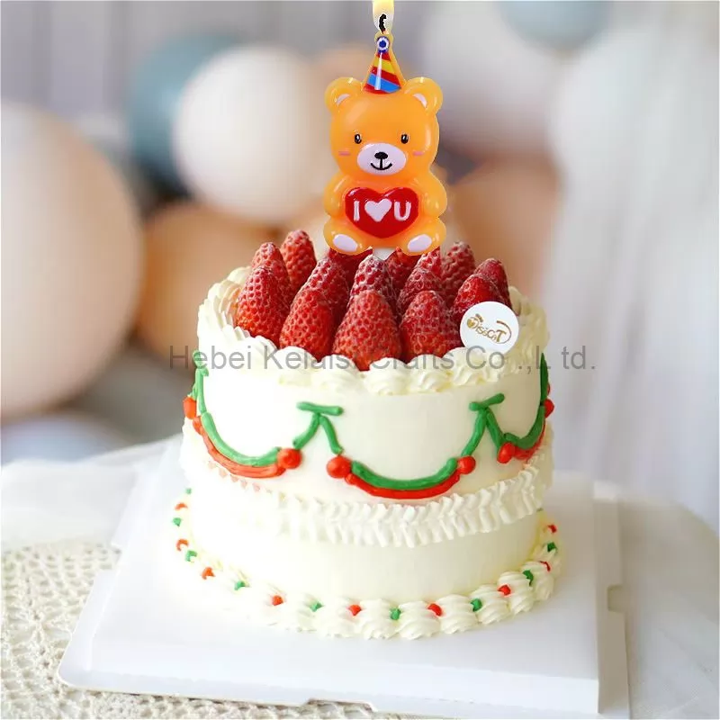 Cartoon Bear Birthday Party Cake Decoration Bear Candle for Birthday Cake