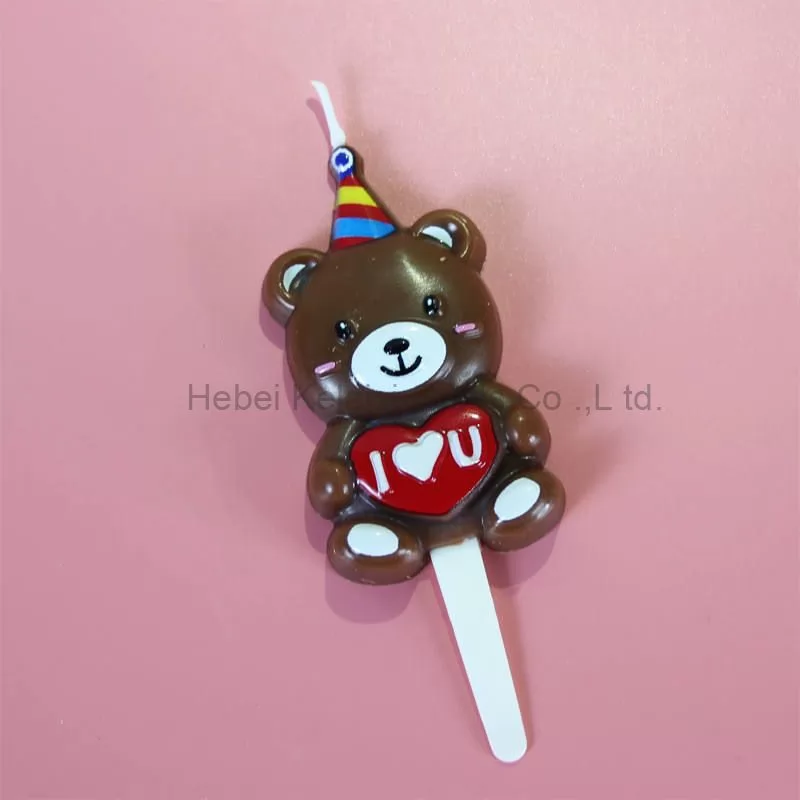 Cartoon Bear Birthday Party Cake Decoration Bear Candle for Birthday Cake