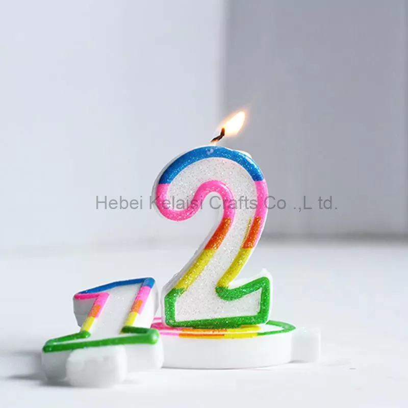 Printed Colorful Decorative Cake Number Candle Party Candles