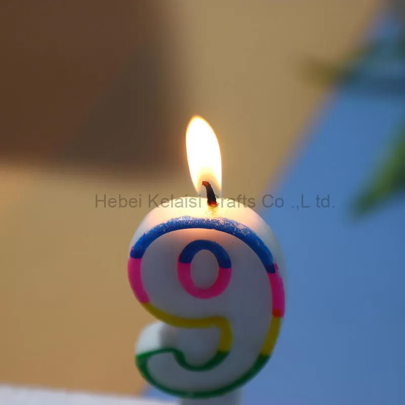 Printed Colorful Decorative Cake Number Candle Party Candles