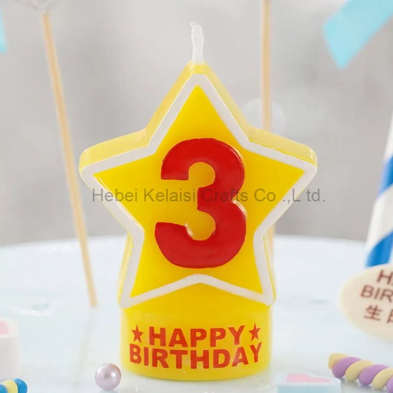 Personality Creative yellow star shape Funny Birthday Cartoon Cake Candle