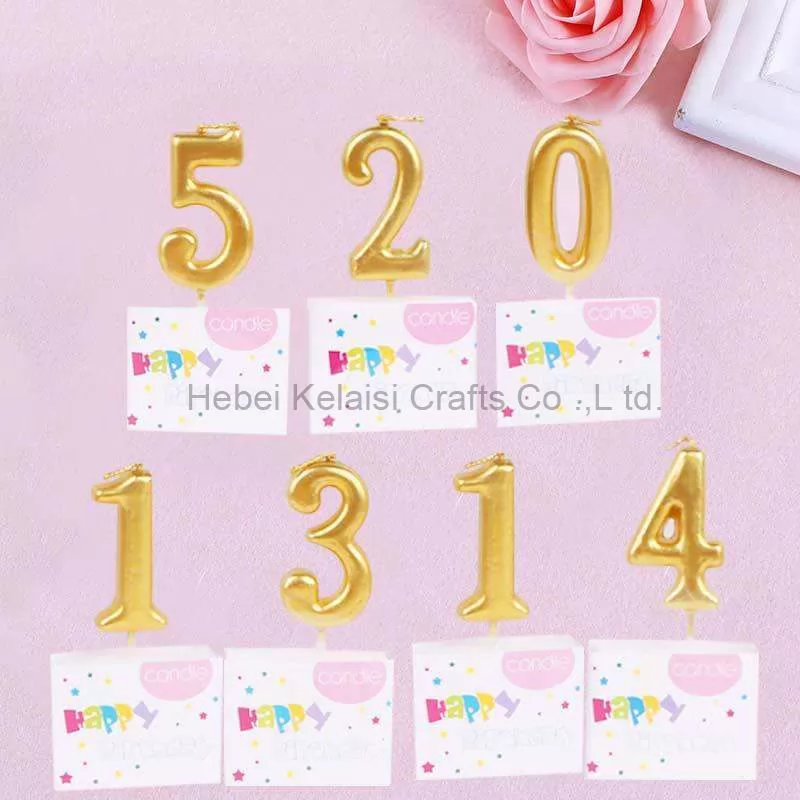 Happy Birthday Gold Metallic Party Cake Number Birthday Candles