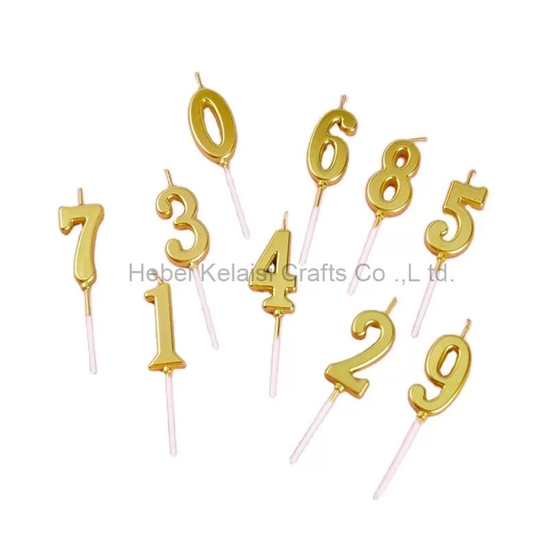 Happy Birthday Gold Metallic Party Cake Number Birthday Candles