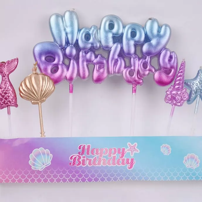 Handmade Mermaid Alphabet Party Birthday Candle