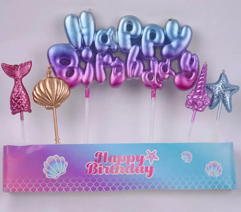 Handmade Mermaid Alphabet Party Birthday Candle