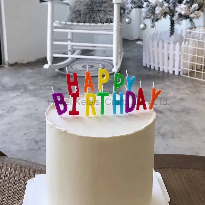 Happy Letter Cake Macaron Color Alphabet Birthday Candles
