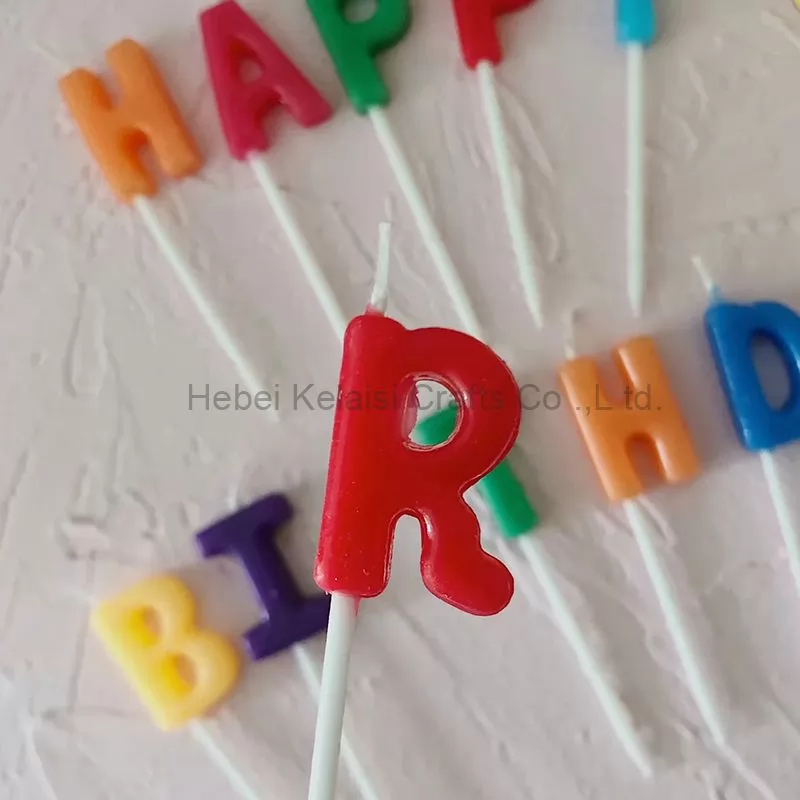 Happy Letter Cake Macaron Color Alphabet Birthday Candles