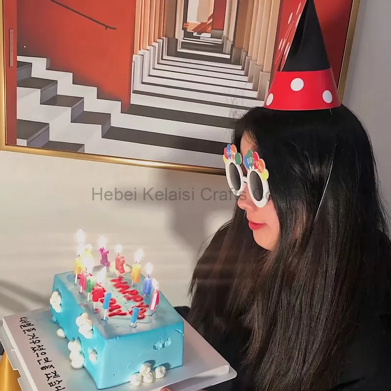 Happy Letter Cake Macaron Color Alphabet Birthday Candles