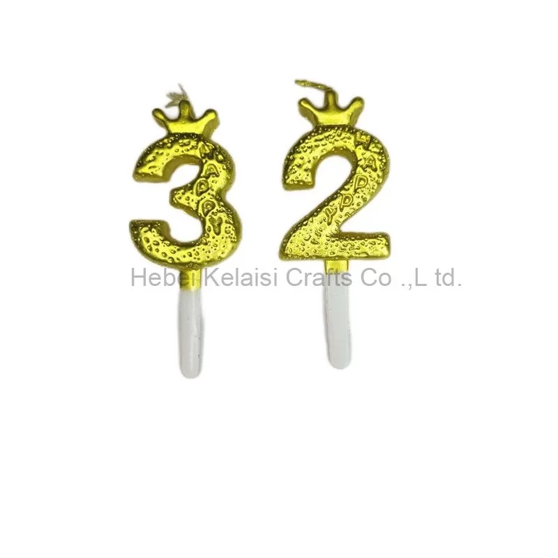 Party Decorations Crown Gold Numbers Candles