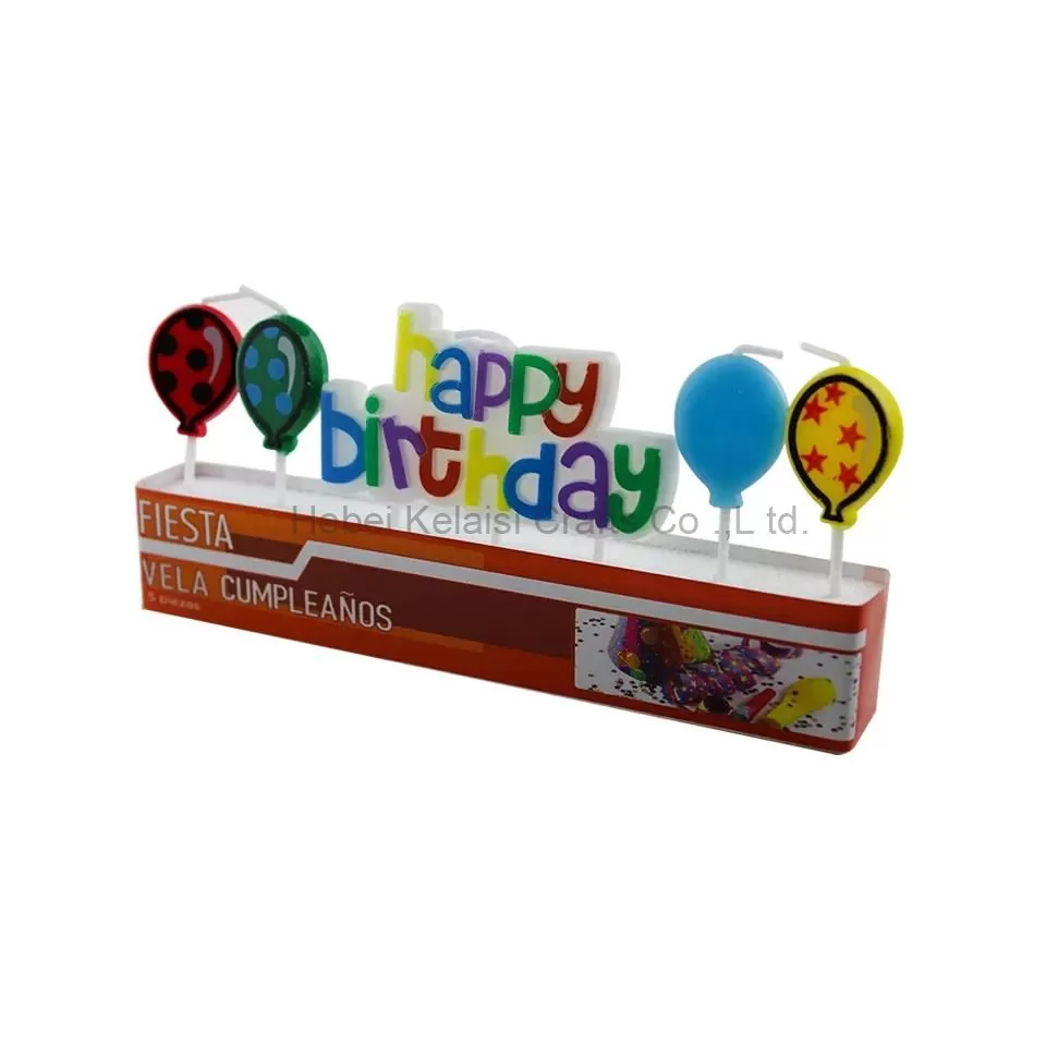 Cartoon balloons birthday letter candles