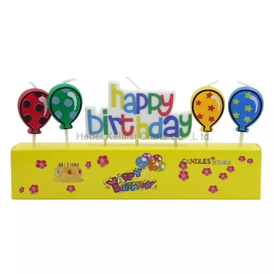 Cartoon balloons birthday letter candles